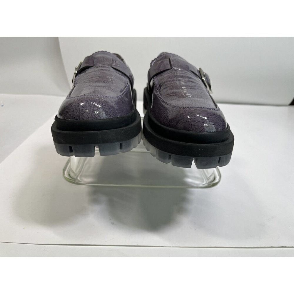 Free People Purple Gray Loafer Lug Sole Patent Leather Shoes 40 EU 9-9.5 US New - Picture 6 of 16